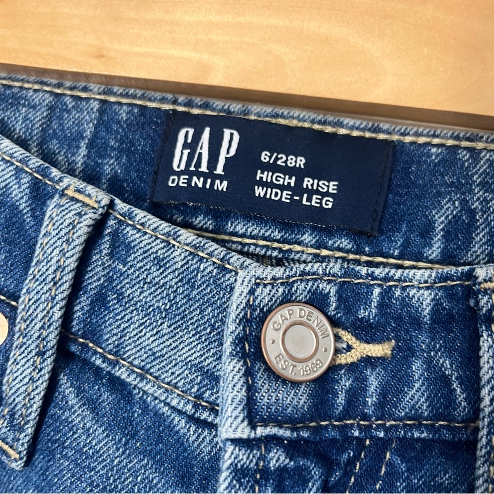 GAP High Rise Wide Leg Jeans Size 28 Size 6 - Picture 7 of 8